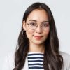 Business, finance and employment, female successful entrepreneurs concept. Smiling professional female office manager, CEO of e-commerce company looking pleased camera, white background.